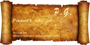 Paunert Géza névjegykártya
