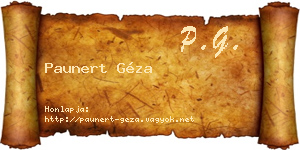Paunert Géza névjegykártya