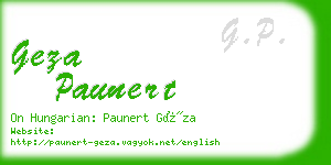 geza paunert business card